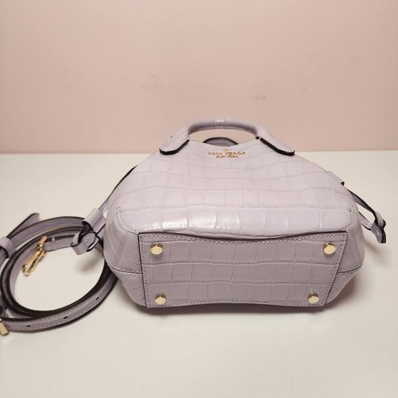 NWT Kate Spade Dumpling Croc Embossed Mini Satchel Crossbody Lavender - Picture 8 of 8